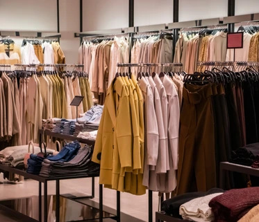 Women's clothing at a shopping centre
